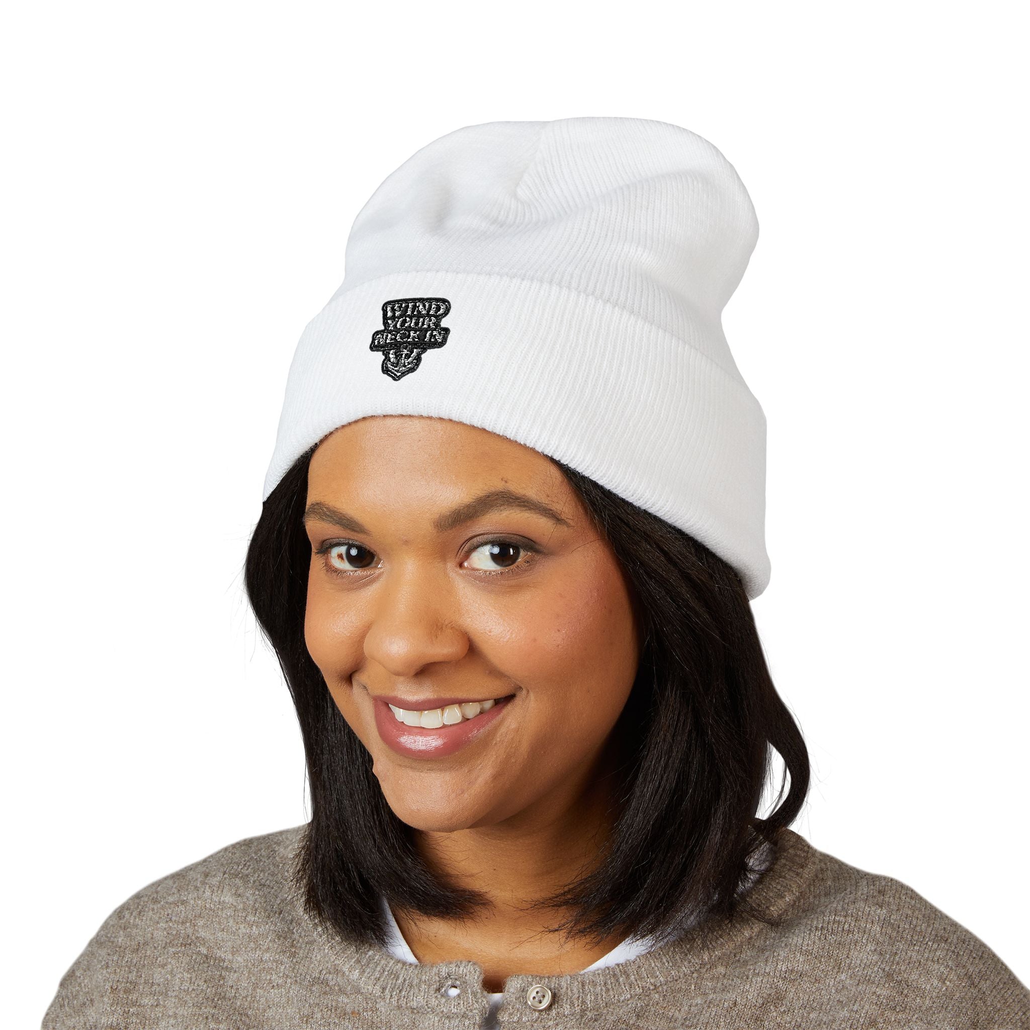 Embroidered 'Find Your Wild' Cuffed Beanie — Cozy Outdoor Ski & Snowboard Hat Printify