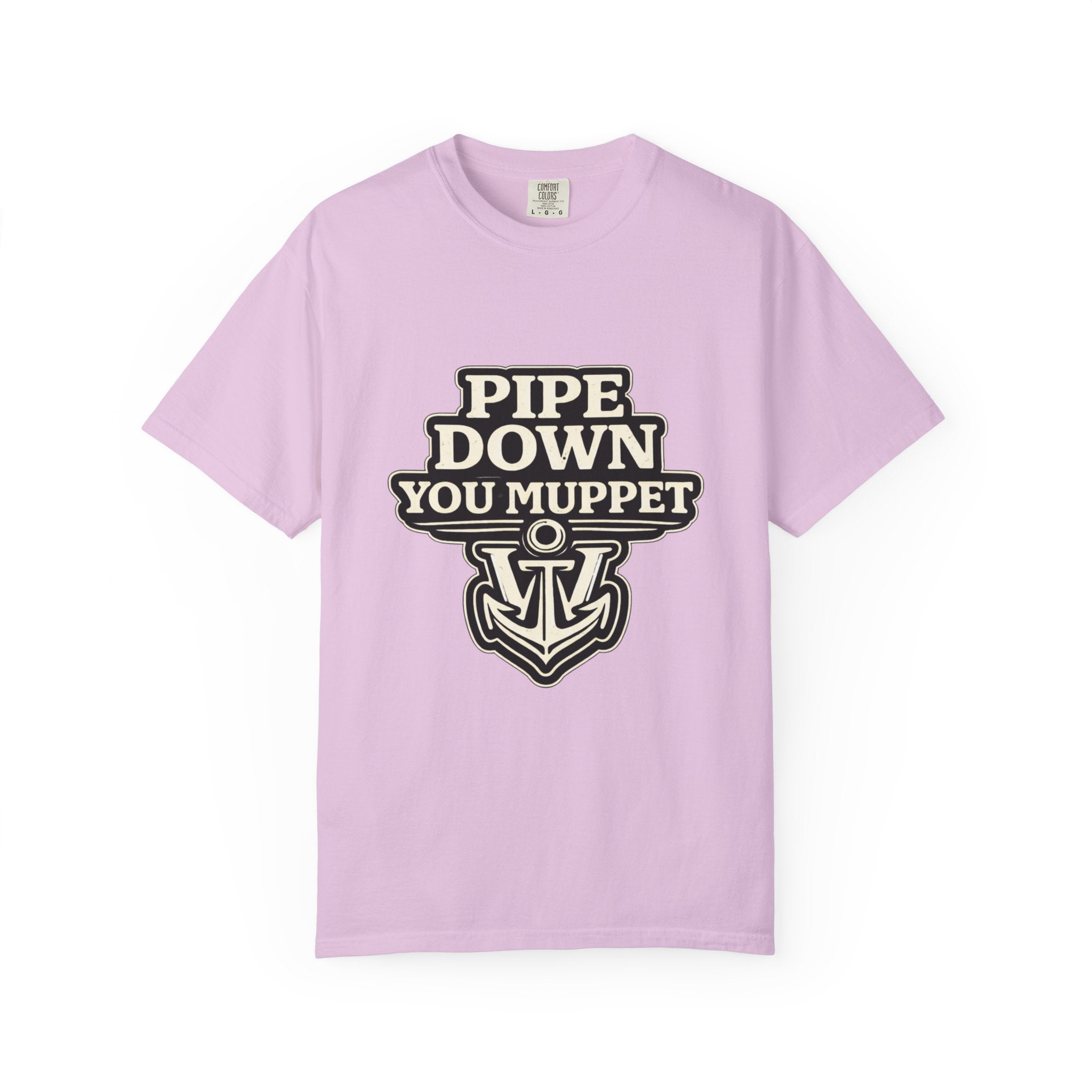 Pipe Down You Muppet T-Shirt — Nautical Anchor Graphic, Funny British Slang Tee Printify