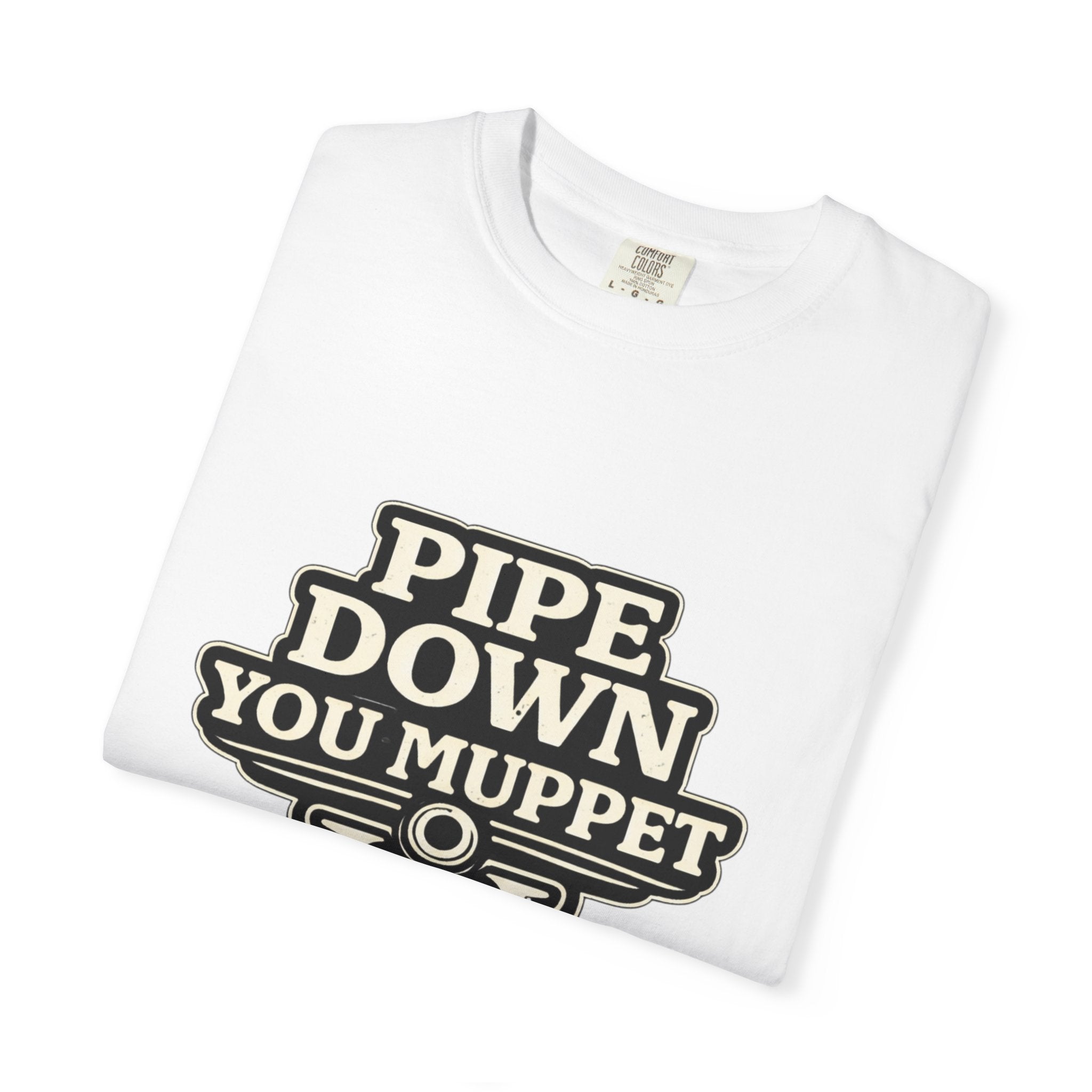 Pipe Down You Muppet T-Shirt — Nautical Anchor Graphic, Funny British Slang Tee Printify