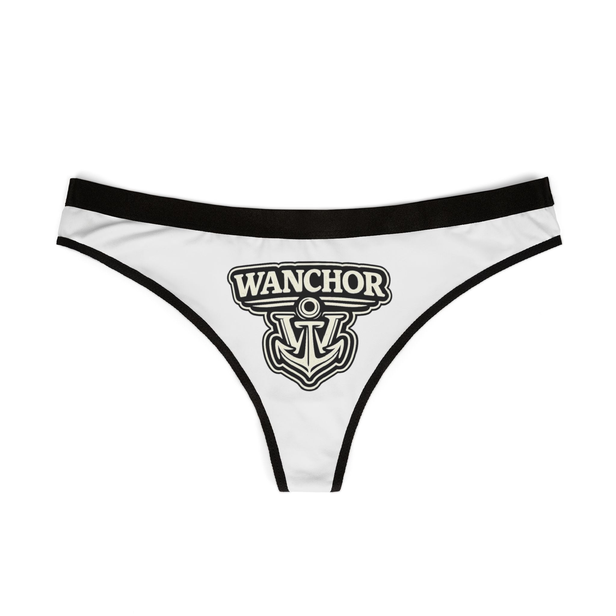 Wanchor Anchor Logo Women's Thong — Nautical Bikini Underwear Printify
