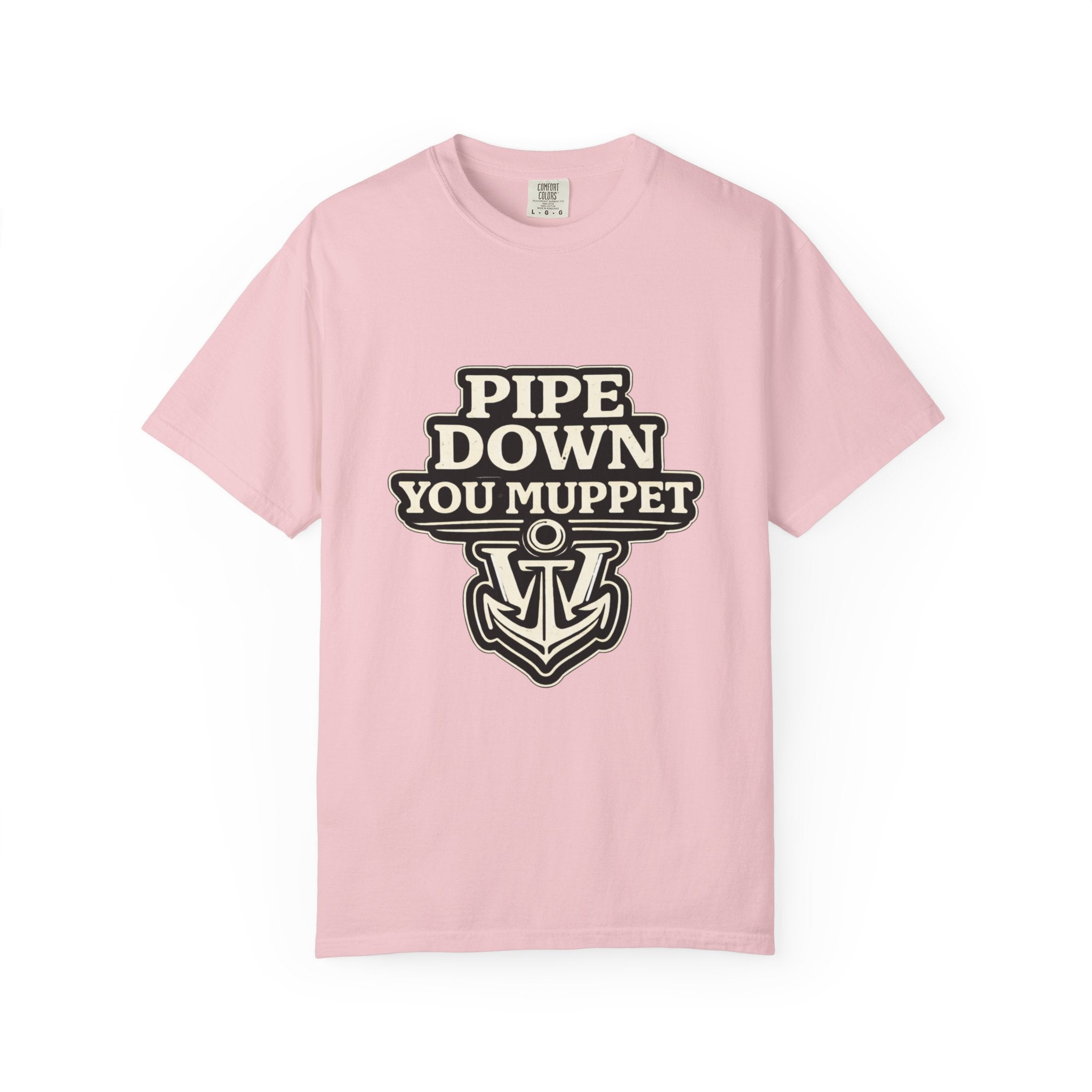 Pipe Down You Muppet T-Shirt — Nautical Anchor Graphic, Funny British Slang Tee Printify