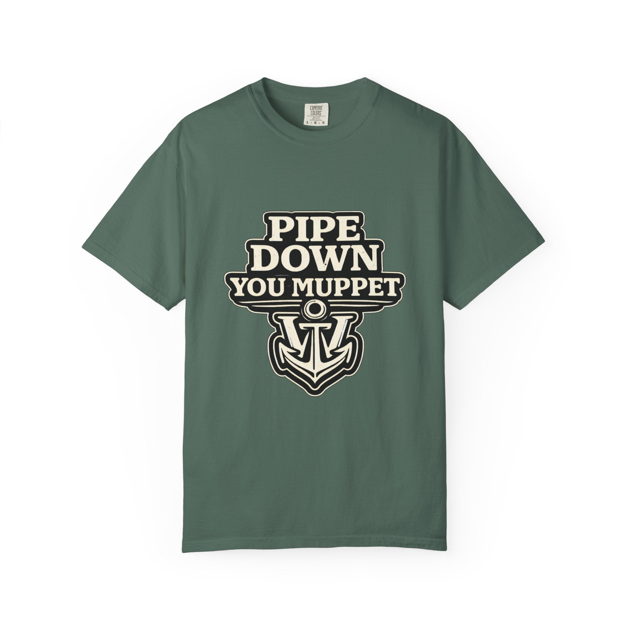 Pipe Down You Muppet T-Shirt — Nautical Anchor Graphic, Funny British Slang Tee Printify