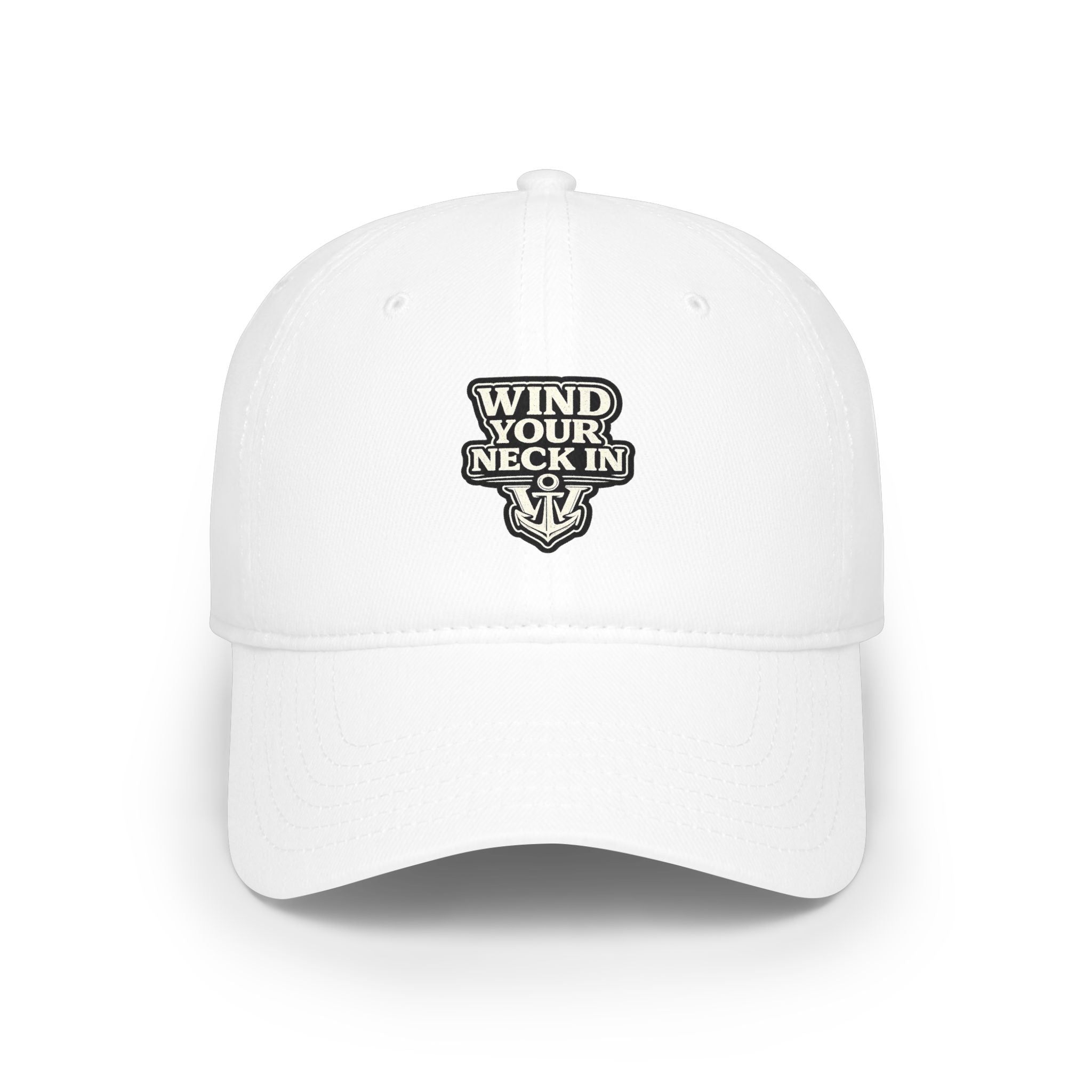 Wind Your Neck In Baseball Cap — Vintage Anchor Embroidered Hat Printify