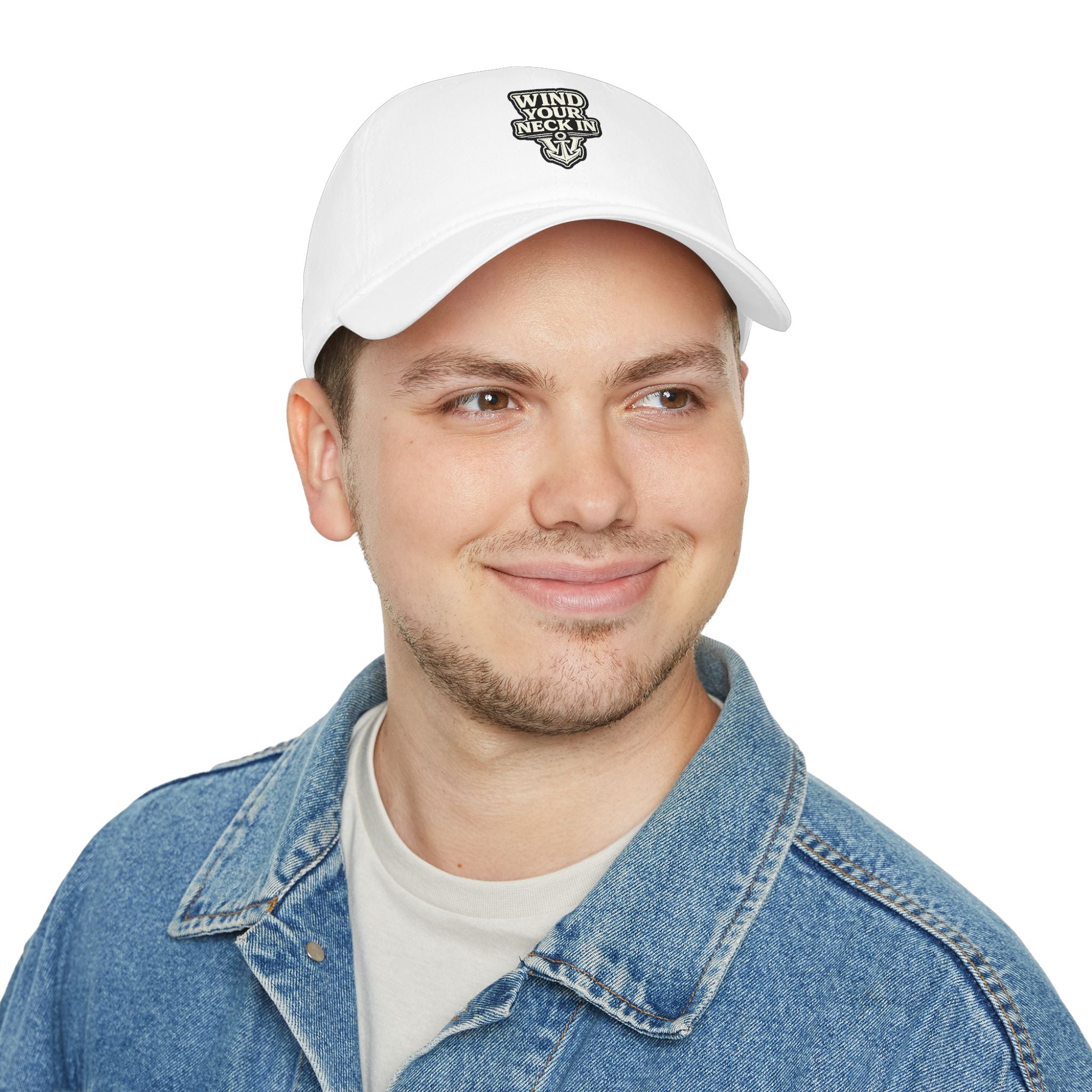 Wind Your Neck In Baseball Cap — Vintage Anchor Embroidered Hat Printify