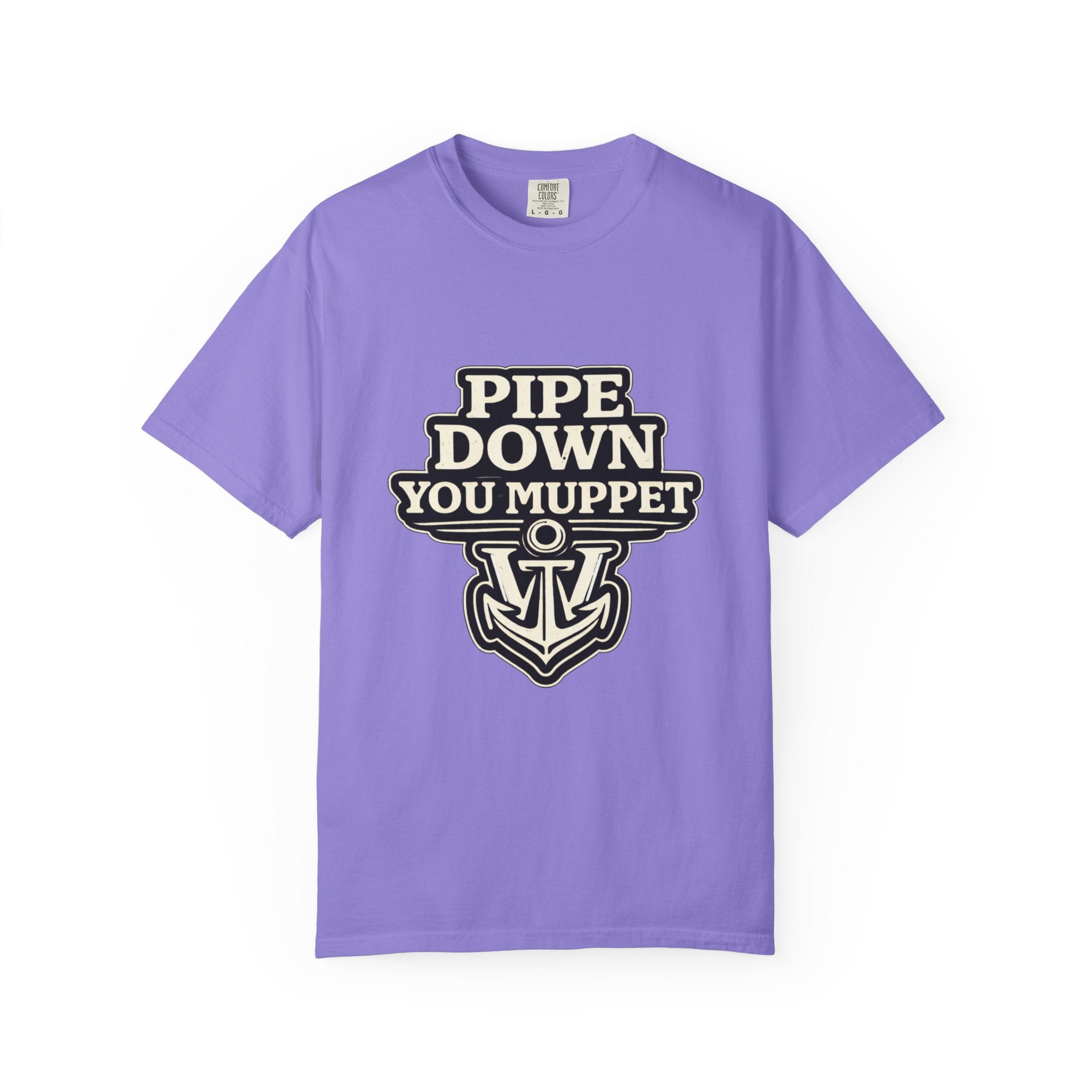 Pipe Down You Muppet T-Shirt — Nautical Anchor Graphic, Funny British Slang Tee Printify